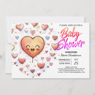 Invitation Baby shower Whimsical Little Cutie Boho