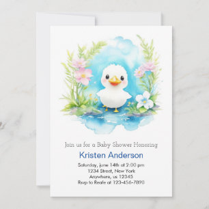 Invitation Baby shower Whimsical Little Duck Boy