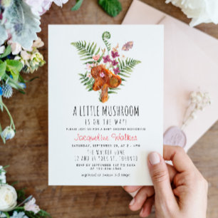 Invitation Baby shower Whimsical Little Mushroom