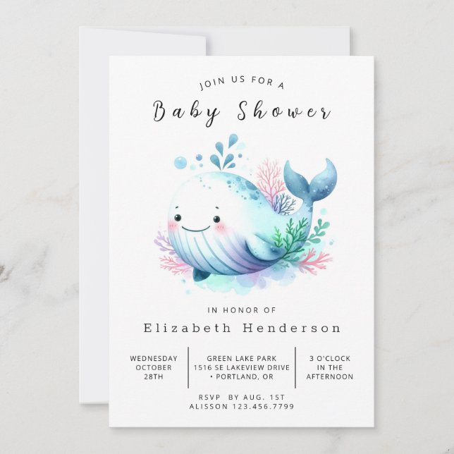 Invitation Baby shower Whimsical Printable Whimsical (Devant)