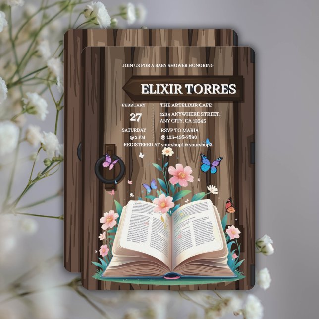 Invitation Baby shower Whimsical Rustic Storybook (Créateur téléchargé)