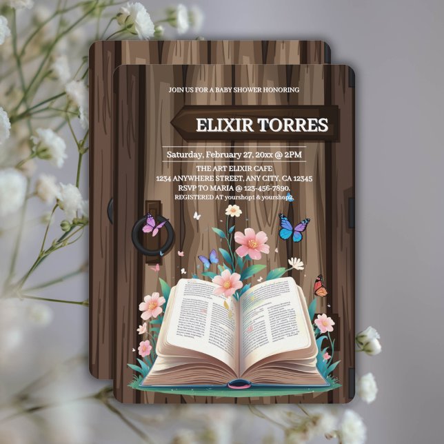 Invitation Baby shower Whimsical Rustic Storybook (Créateur téléchargé)
