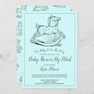 Invitation Baby shower Whimsical Vintage Blue Boy par la post