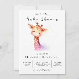 Invitation Baby shower Whimsy Custom Giraffe