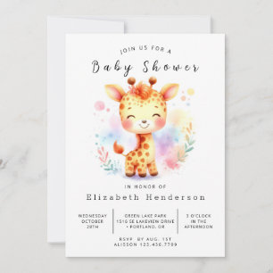 Invitation Baby shower Whimsy Custom Giraffe