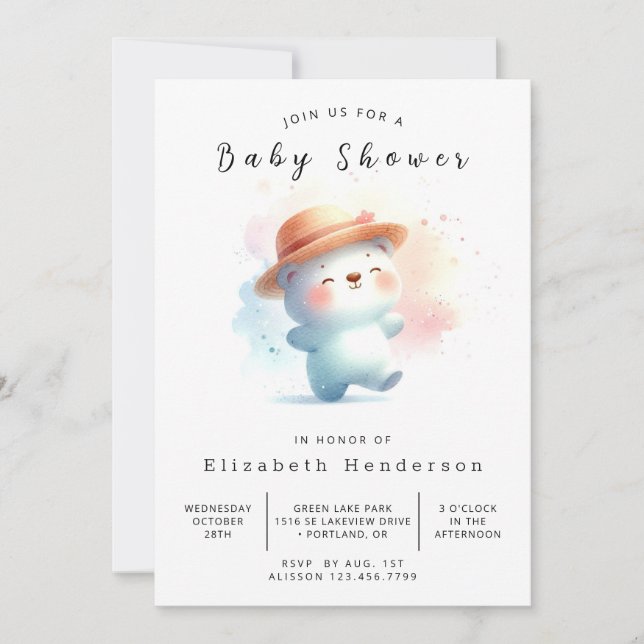 Invitation Baby shower Whimsy Online Oear (Devant)