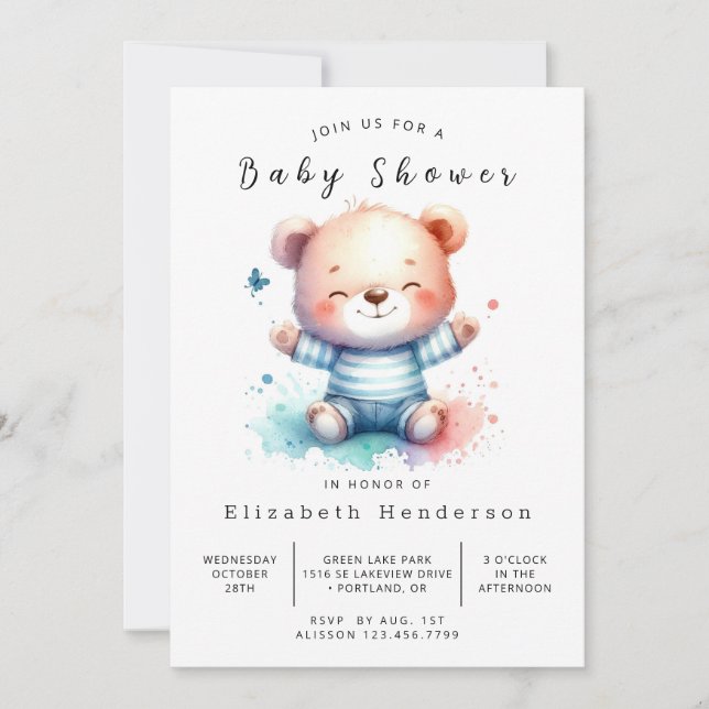 Invitation Baby shower Whimsy Online Oear (Devant)