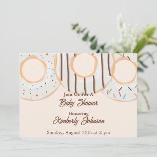 Invitation Baby Shower White Donut Delight
