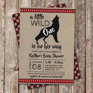 Invitation Baby shower Wild One Boys