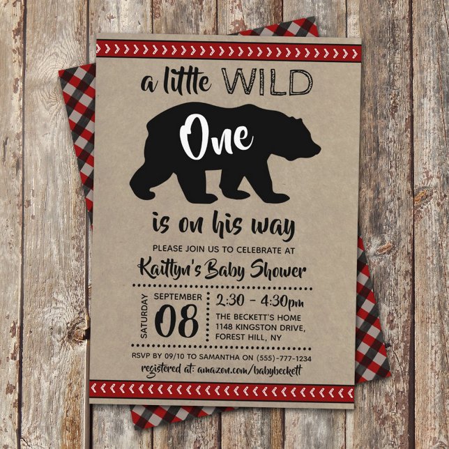 Invitation Baby shower Wild One Boys (Créateur téléchargé)