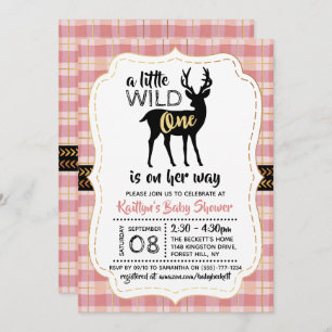 Invitation Baby shower Wild One Girls