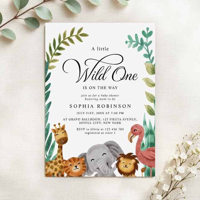 Invitation Baby shower Wild One Safari Jungle Boys (Créateur téléchargé)