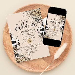 Invitation Baby shower Wild One Safari moderne et minimaliste
