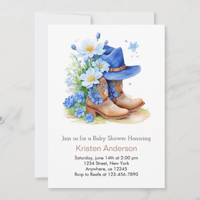 Invitation Baby shower Wild West Whimsy (Devant)