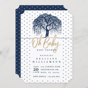 Invitation Baby shower Willow Tree de la Marine mo