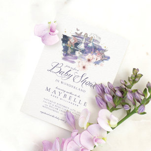Invitation Baby shower Wonderland Magique Alice Au Pays Des M