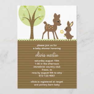 Invitation Baby shower Woodland