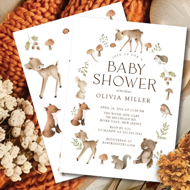 Invitation Baby shower Woodland Wonder (Créateur téléchargé)