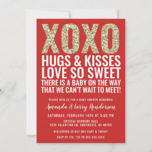 Invitation Baby shower XOXO Valentine