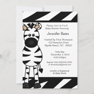 Invitation Baby shower Zebra