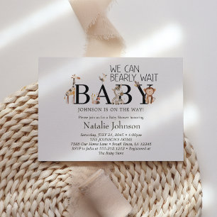 Invitation Baby shower Zoo Nursery Animaux