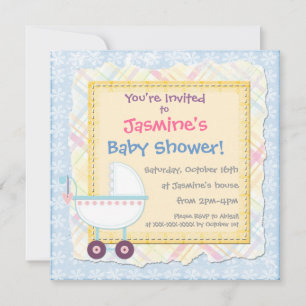 Invitation Baby showers de poussette neutres pour les femmes 
