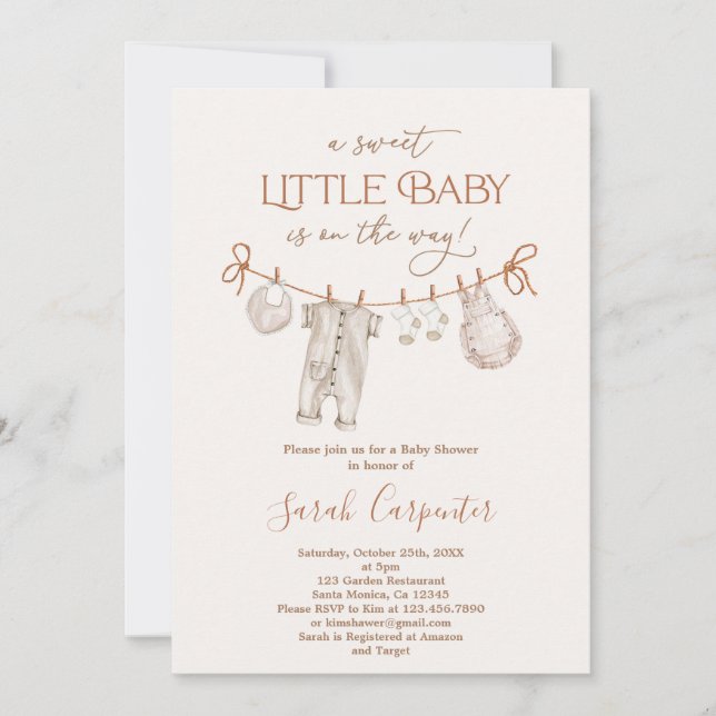 Invitation Baby showers neutres selon le sexe (Devant)