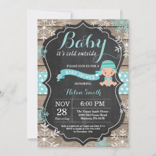 Invitation Baby son froid à l'extérieur du Baby shower Aqua