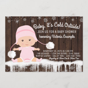 Invitation Baby son froid Filles extérieures Baby shower Invi