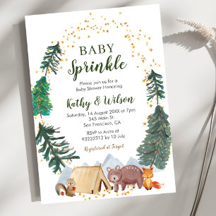 Invitation Baby Sprinkle Animal de la Forêt