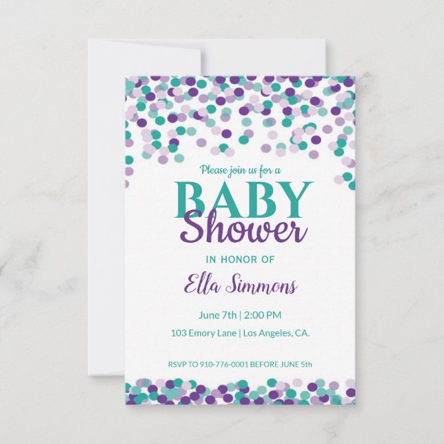 Invitation Baby Sprinkle | Baby Shower (Devant)