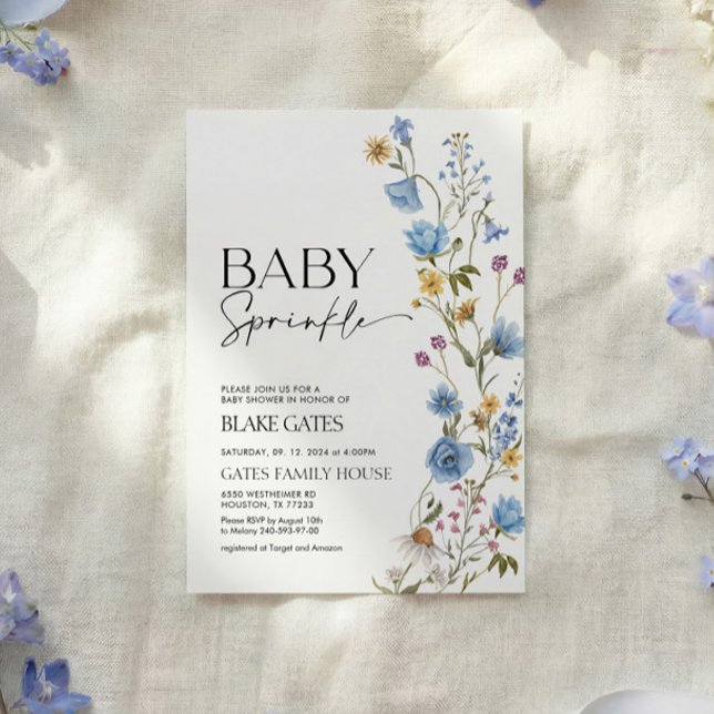 Invitation Baby Sprinkle Bébé Bleu  (Créateur téléchargé)