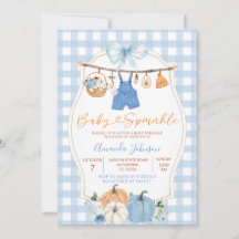 Invitation Baby Sprinkle Blue Pumpkin | Bébé d'aut