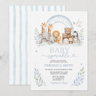 Invitation Baby Sprinkle Blue Safari