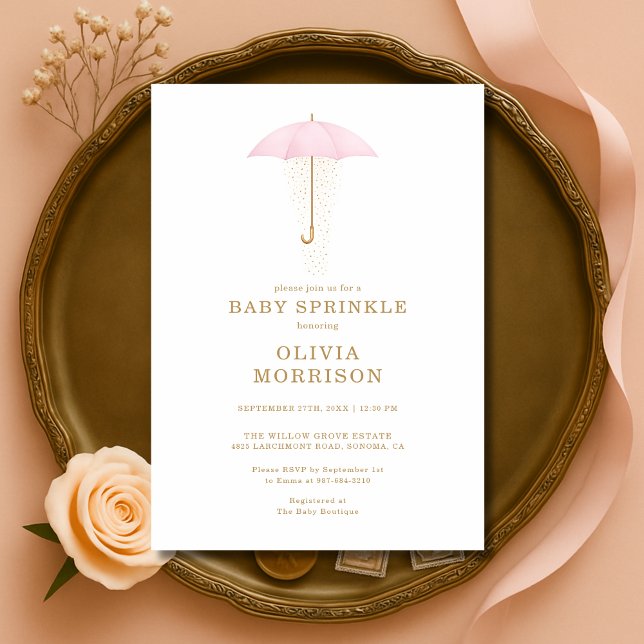 Invitation Baby Sprinkle Fille Rose Baby Shower (Créateur téléchargé)