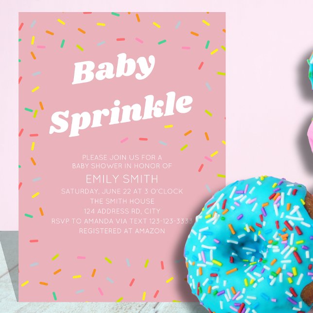 Invitation Baby Sprinkle se traduit par Fête de naissance or  (Créateur téléchargé)