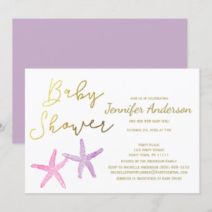 Invitation Baby Starfish Girl Baby shower