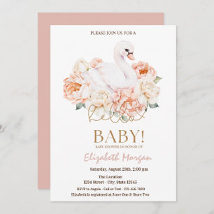 Invitation Baby Swan Hello Baby Baby shower