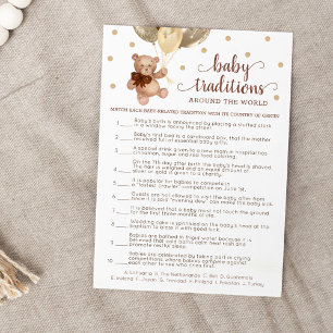 Invitation Baby Traditions Jeu Baby shower Teddy Bear Card