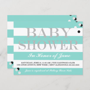 Invitation Baby Turquoise Blue Tiara Shower SprinkParty
