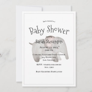 Invitation Baby Watercolor Elephant Baby shower moderne
