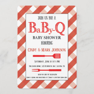 Invitation BabyQ Baby shower Barbecue Douche Couple pour bébé