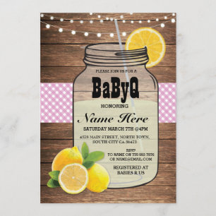 Invitation BaByQ Baby shower de révélation de genre Pink Chec