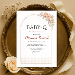Invitation BabyQ BBQ à carreaux Baby Shower