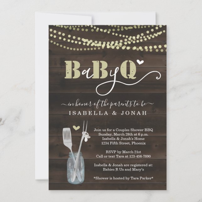 Invitation BabyQ - Couples Baby Q Barbeque (Devant)