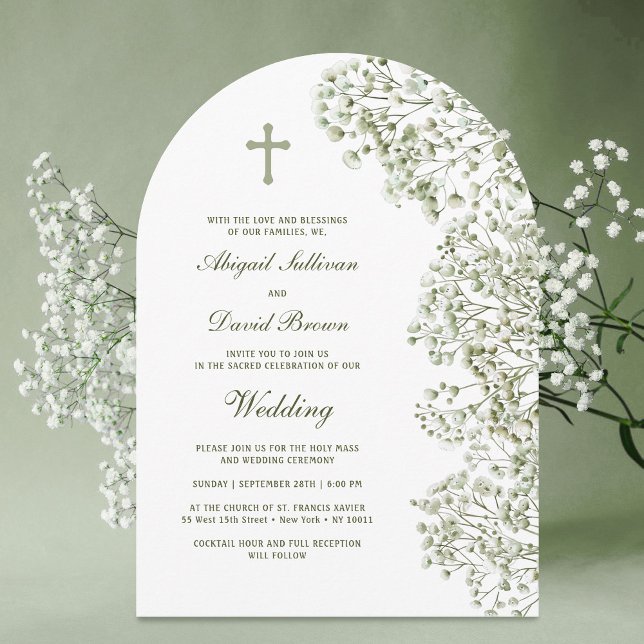 Invitation Baby's Breath Arch Religious Wedding (Créateur téléchargé)