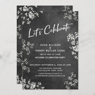 Invitation Baby's Breath Chalkboard Moderne Fêtons