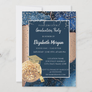 Invitation Bac de graduation de parties scintillant, Agate de