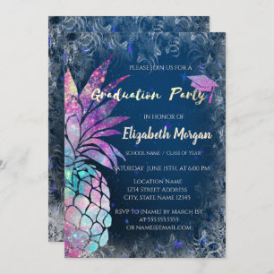 Invitation Bac de graduation en Parties scintillant moderne,