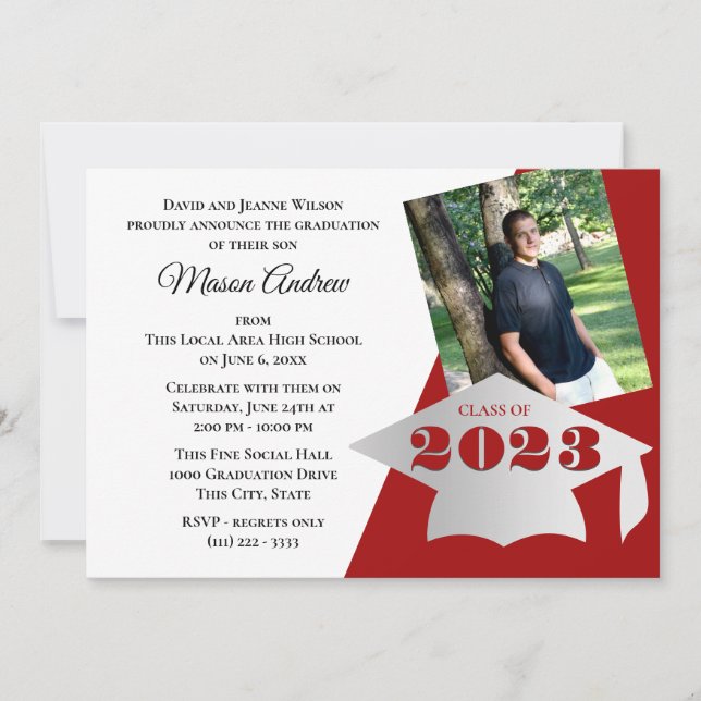 Invitation Bac de graduation et de bascule avec photos (Devant)